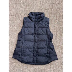 Eileen Fisher Stand CollarPuffer Down Black Vest XS EUC